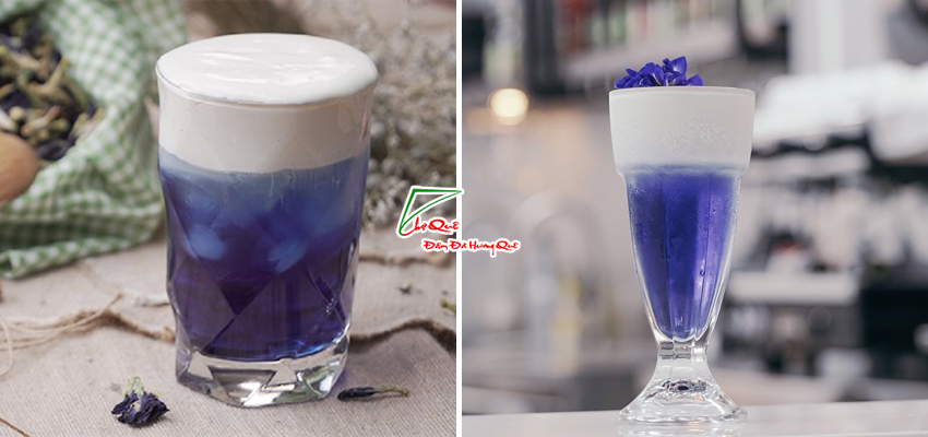 Trà hoa đậu biếc macchiato